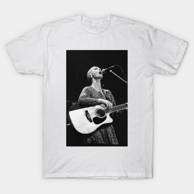 Sinead O'Connor BW Photograph T-Shirt by Concert Photos